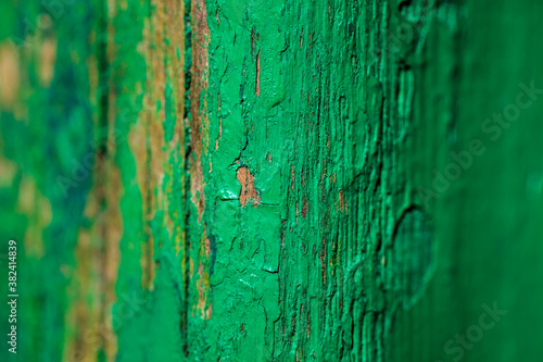 old rustic green paint on wood