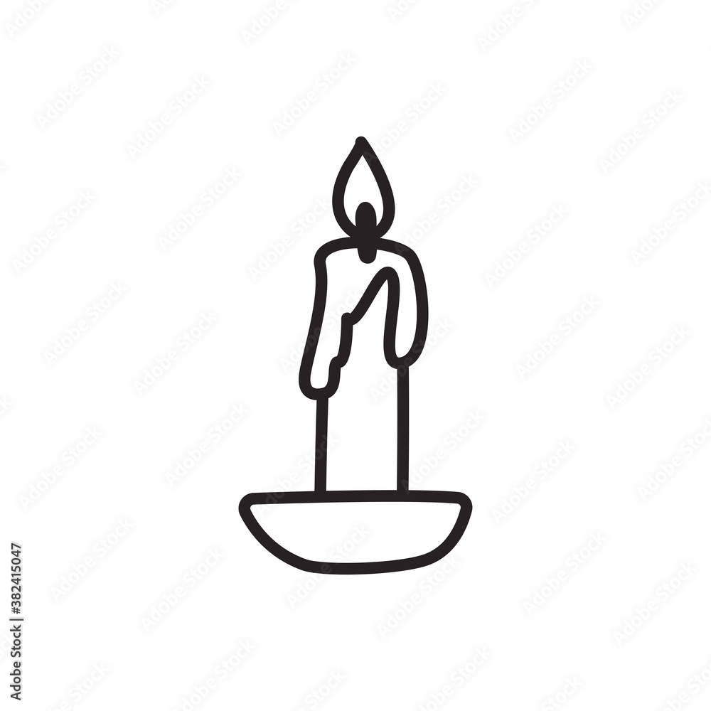 candle free form line style icon vector design candle free form line style icon vector design