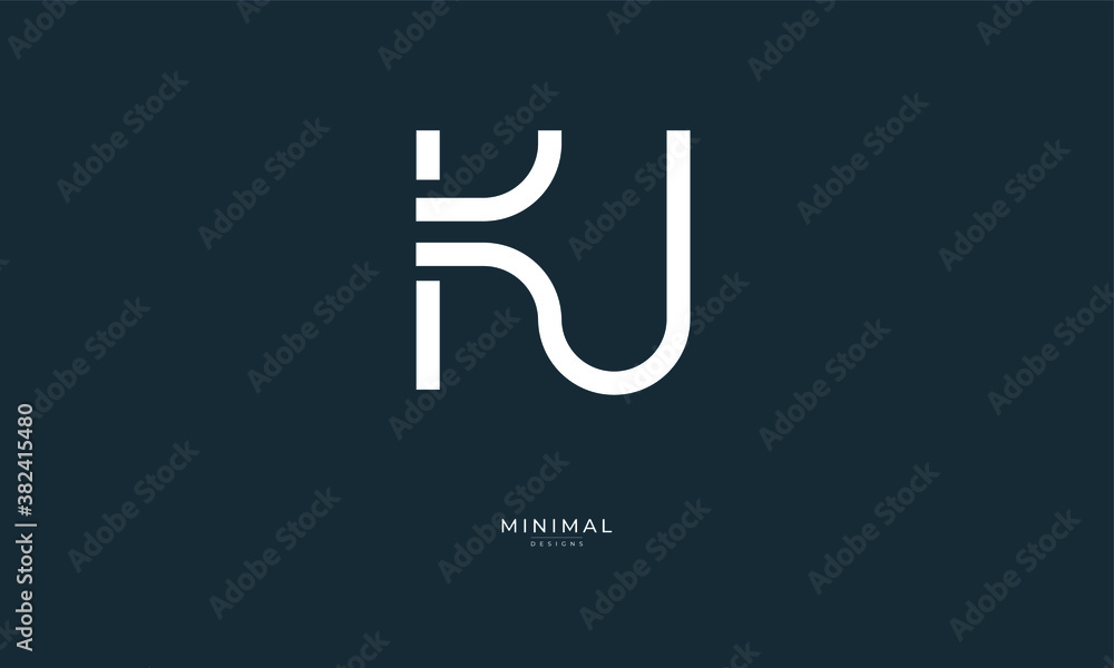 Alphabet letter icon logo KU Alphabet letter icon logo KU