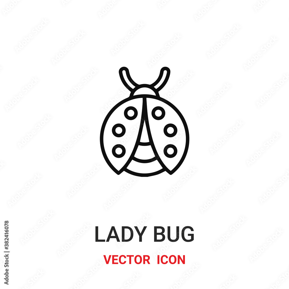 Lady bug vector icon. Modern, simple flat vector illustration for website or mobile app.Bug symbol, logo illustration. Pixel perfect vector graphics Lady bug vector icon. Modern, simple flat vector illustration for website or mobile app.Bug symbol, logo illustration. Pixel perfect vector graphics