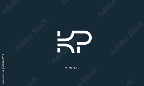 Alphabet letter icon logo KP