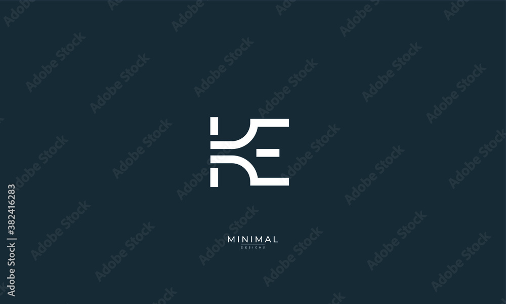 Alphabet letter icon logo KE Alphabet letter icon logo KE