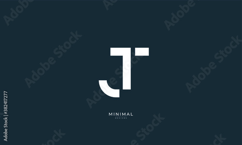 Alphabet letter icon logo JT