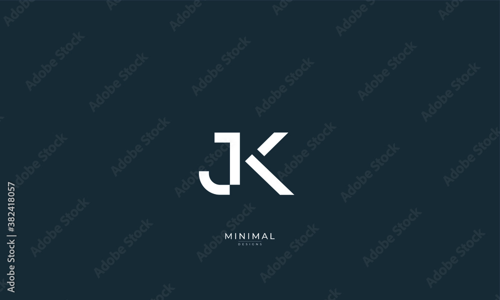 Alphabet letter icon logo JK Alphabet letter icon logo JK