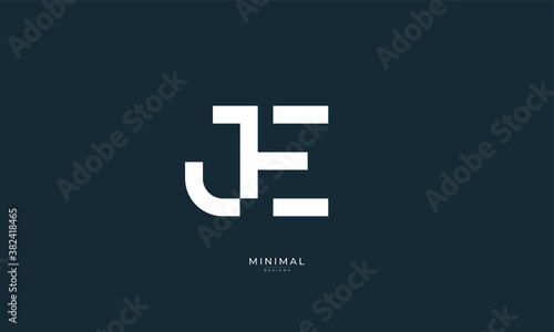 Alphabet letter icon logo JE