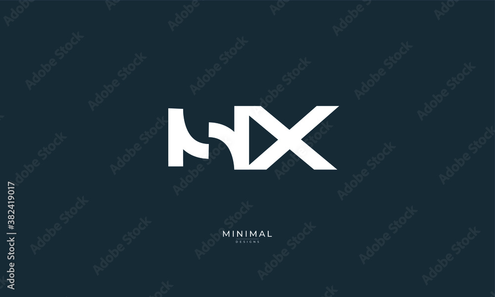 Alphabet letter icon logo HX