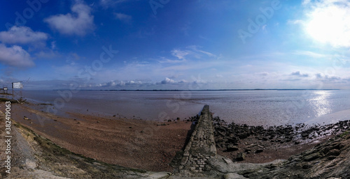 Panoramic view of the Gironde at the port de Beychevelle, Gironde,France photo