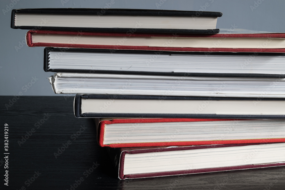 Coffee table books in a stack. Coffee table books in a stack.