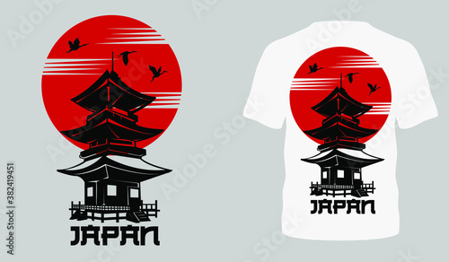 Japanese style popular typography t-shirt design for clothes sale poster banner wallpaper vector