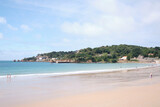 View of the beach and the sea in the summer at St Brelade's Bay, Jersey