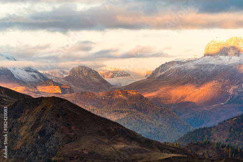 Autumn mountain landscape in Dolomites, Italy.