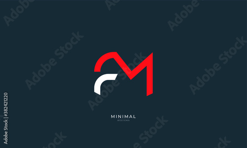 Alphabet letter icon logo FM