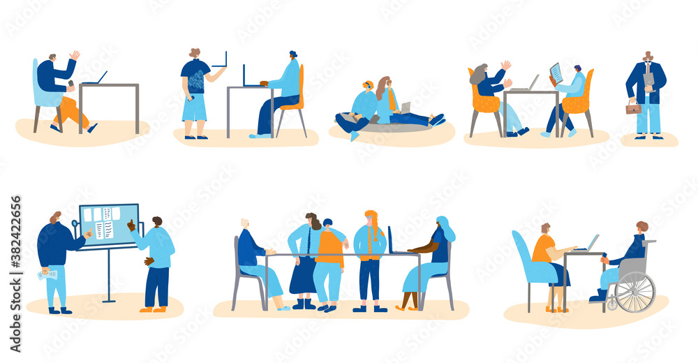 Office team work set. Vector persons coworkers. Office team work set. Vector persons coworkers.