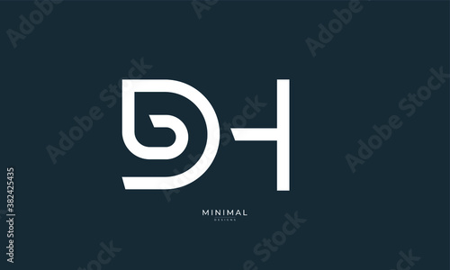 alphabet letter icon logo DH