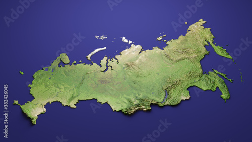 3d terrain map of Russia. 3d image
