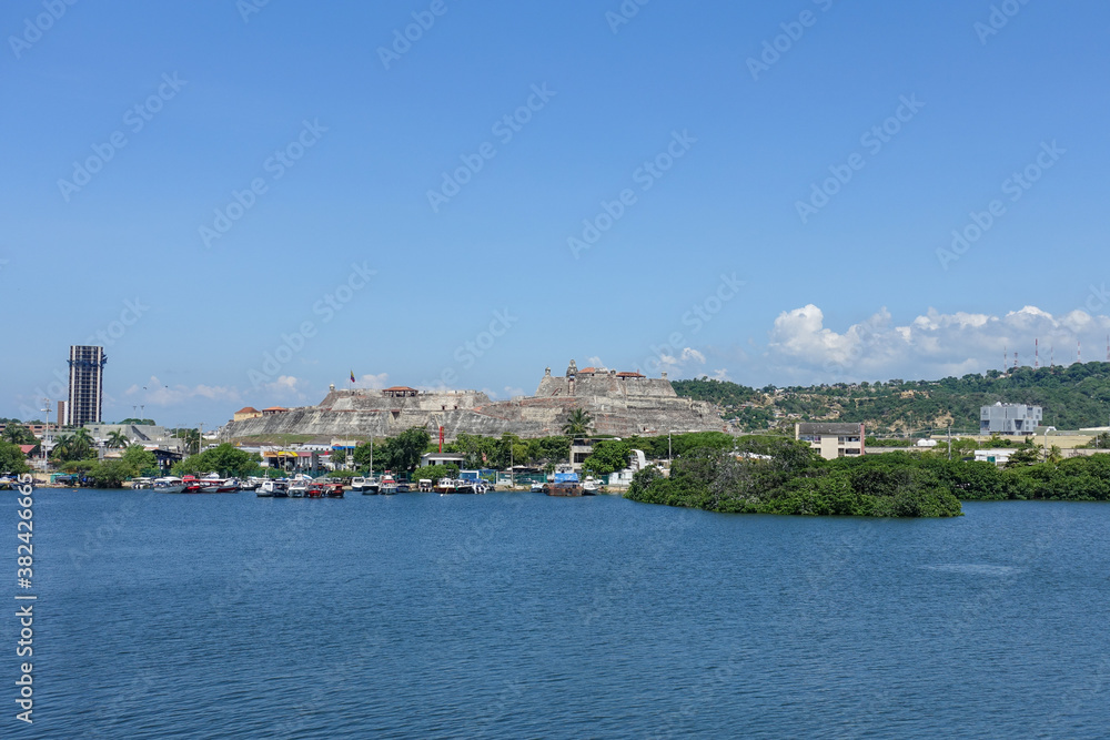 Historic San Felipe de Barajas castle is one of the main attractions in Cartagena, Colombia