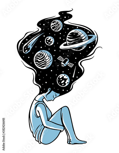 Think about the universe illustration