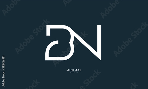 alphabet letter icon logo BN