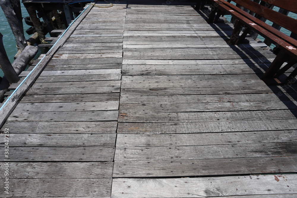 The floor is made of old wood The floor is made of old wood