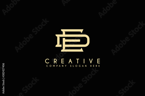 Initial ED DE letter Logo design vector illustration