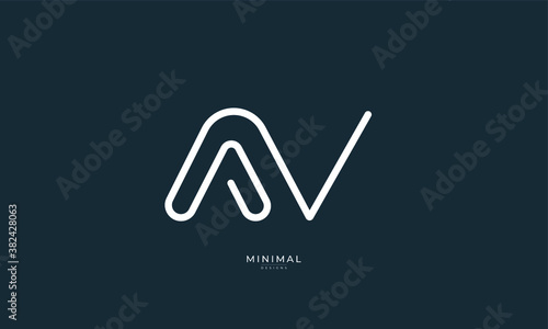 alphabet letter icon logo AV