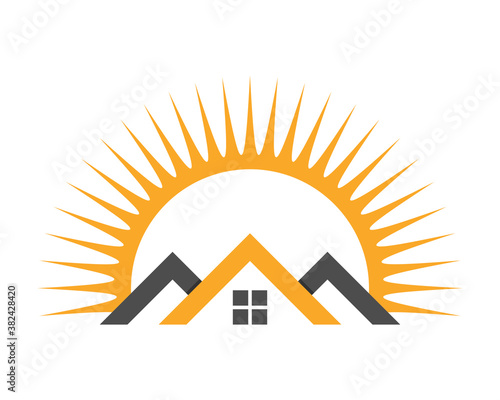 House real estate with sunrise