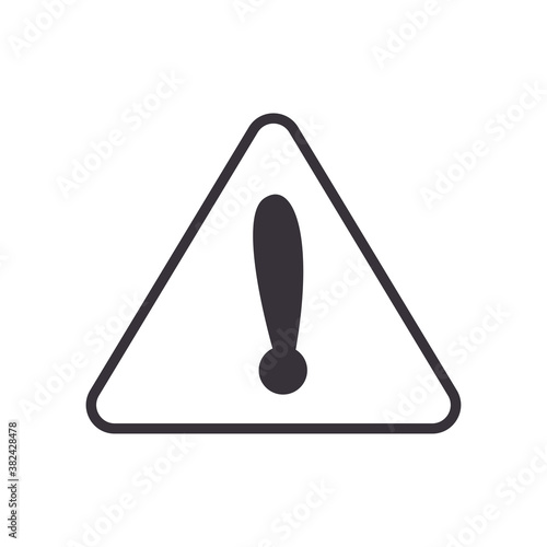 Exclamation mark triangle warning sign line style icon ector design