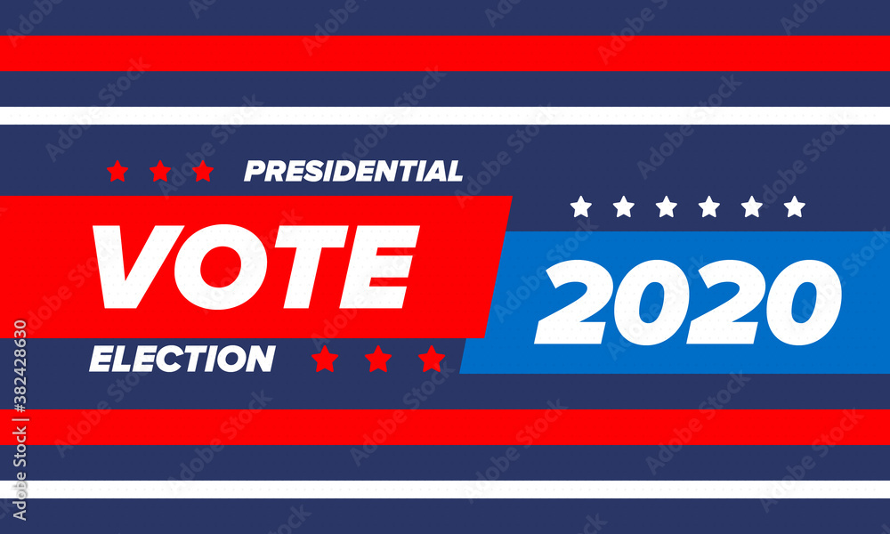 Fototapeta premium Presidential Election 2020 in United States. Vote day, November 3. US Election. Patriotic american element. Poster, card, banner and background. Vector illustration