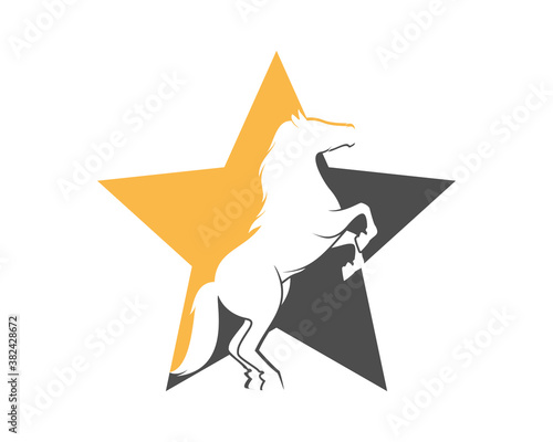 Standing horse inside the star