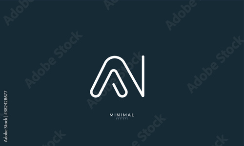 alphabet letter icon logo AN
