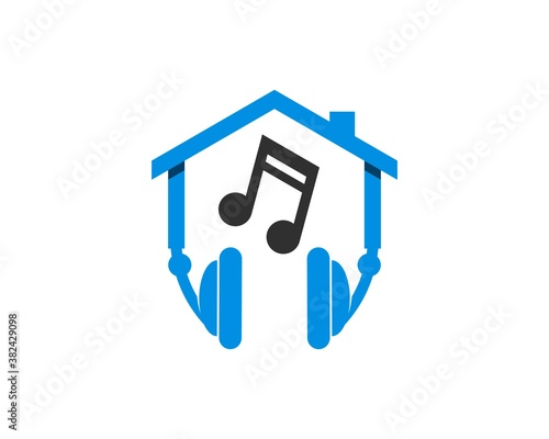 Wallpaper Mural House with headphone and music note inside Torontodigital.ca