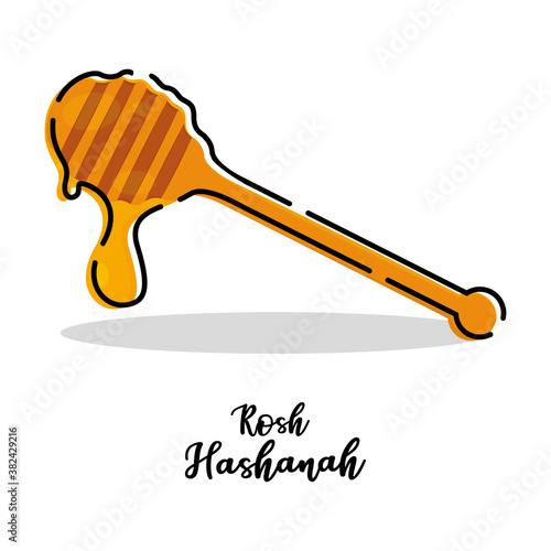 Isolated honey tradition rosh hashanah icon- Vector