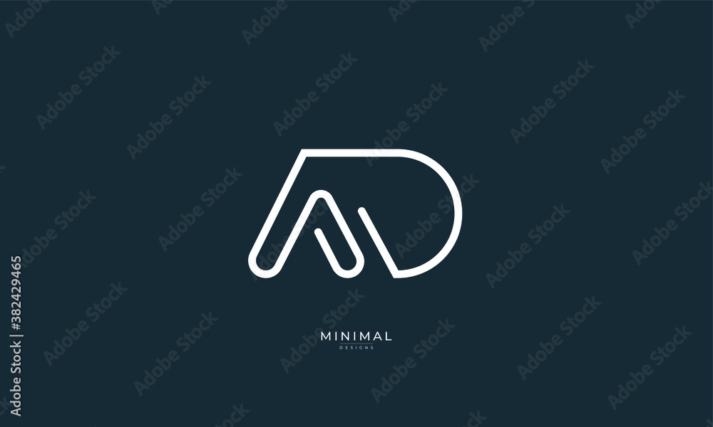 alphabet letter icon logo AD alphabet letter icon logo AD