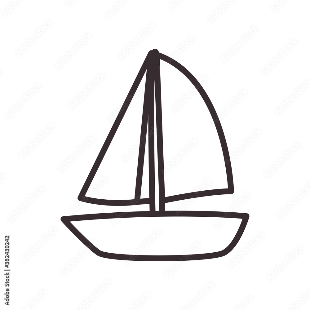 sailboat line style icon vector design sailboat line style icon vector design