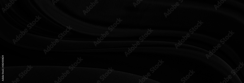 Black gray satin dark fabric texture luxurious shiny that is abstract silk cloth panorama background with patterns soft waves blur beautiful. Black gray satin dark fabric texture luxurious shiny that is abstract silk cloth panorama background with patterns soft waves blur beautiful.