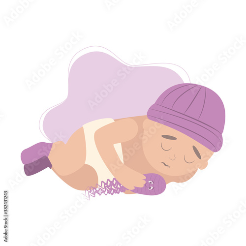 World prematurity day. 17 November.  Little Newborn Baby Inside Neonatal Clinic Treatment and Care Concept. Flat vector illustration