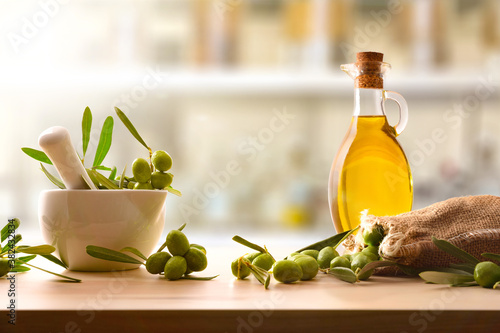 Canvas Print Organic olive oil homemade elaborated front