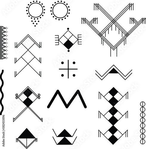 A set of Vector Berber tattoos  photo