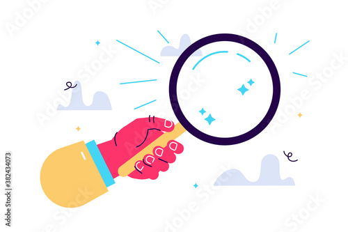 Vector cartoon illustration of hand holding 