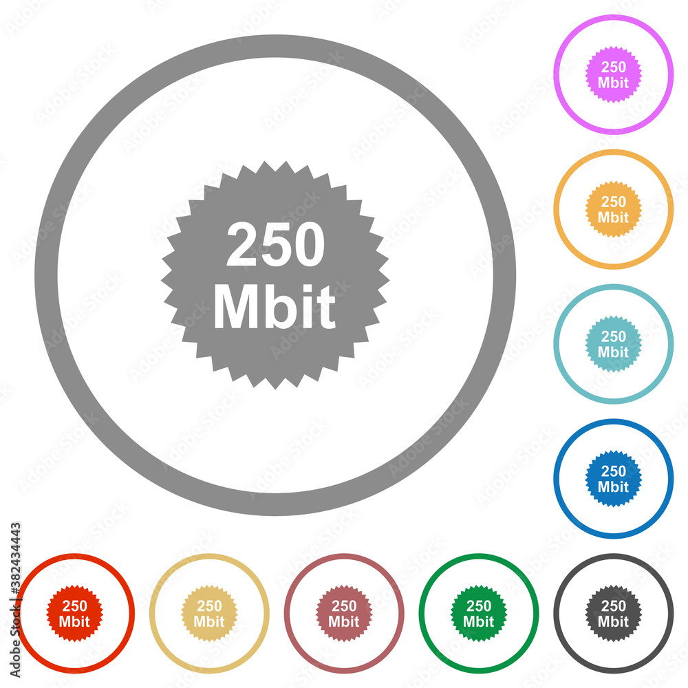 Fototapeta premium 250 mbit guarantee sticker flat icons with outlines