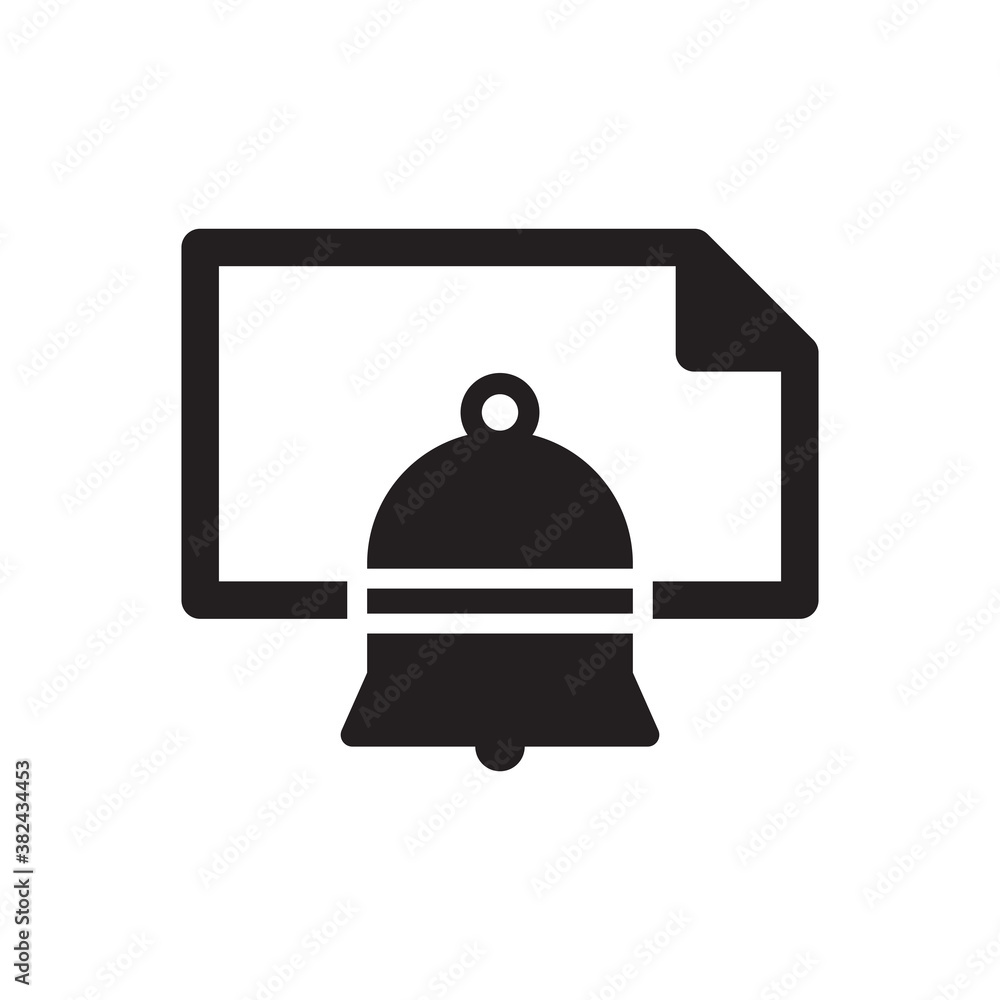 Obraz premium document file bell notification icon