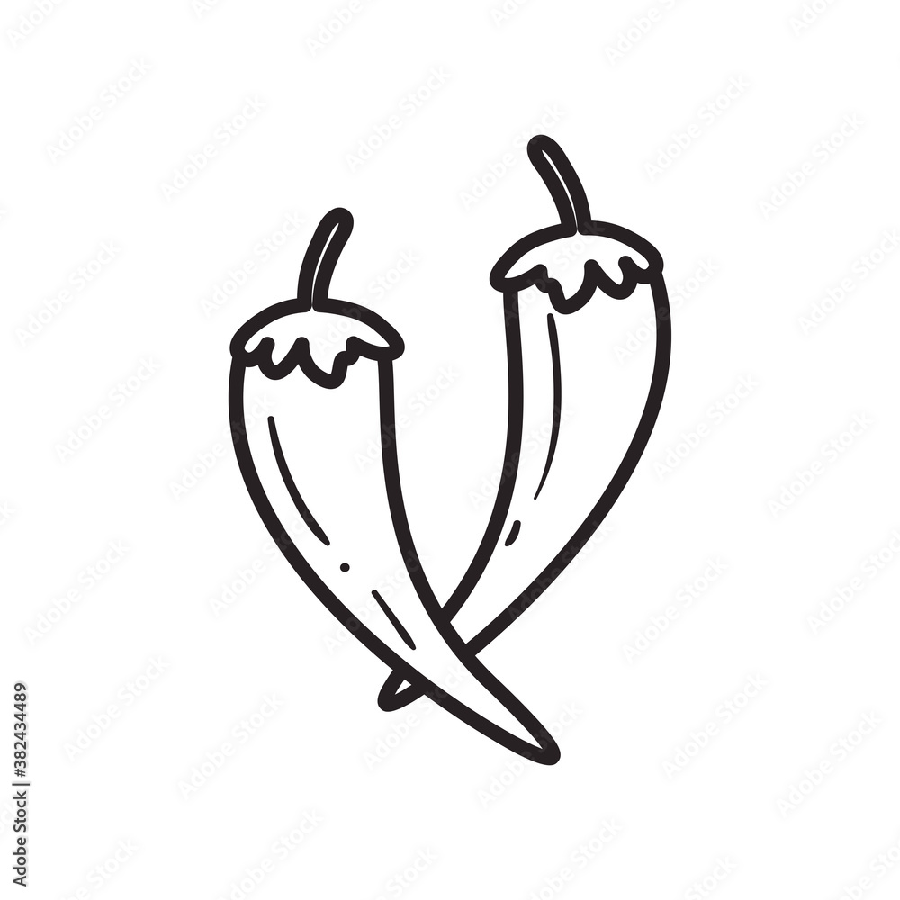 chillis free form line style icon vector design chillis free form line style icon vector design