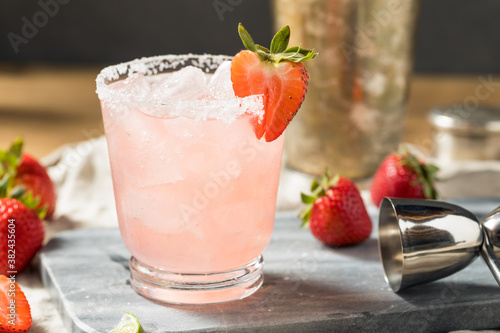 Boozy Refreshing Cold Strawberry Margarita