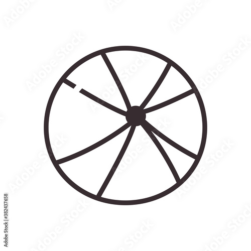 Summer striped ball line style icon vector design