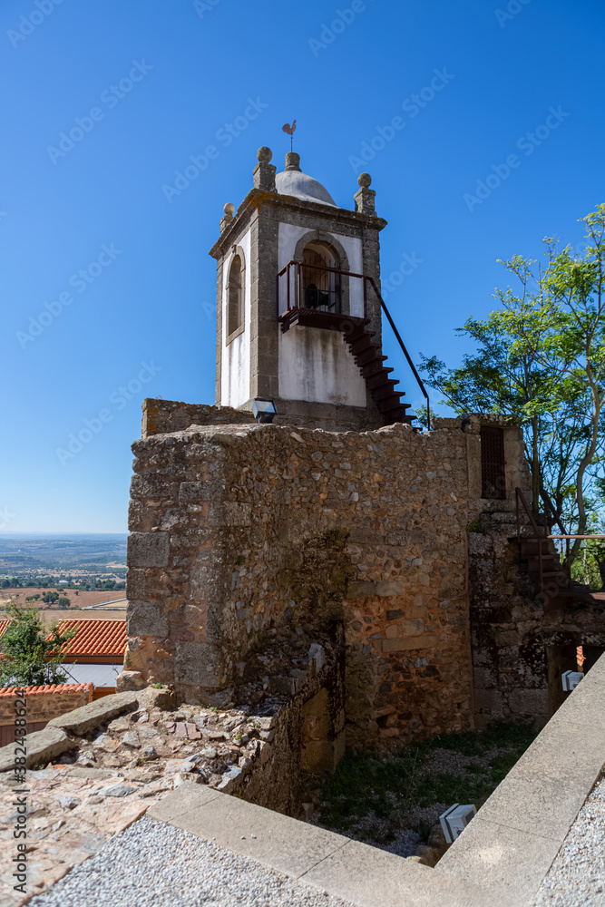 View at the tower fortress on interior medieval village at the Figueira de Castelo Rodrigo