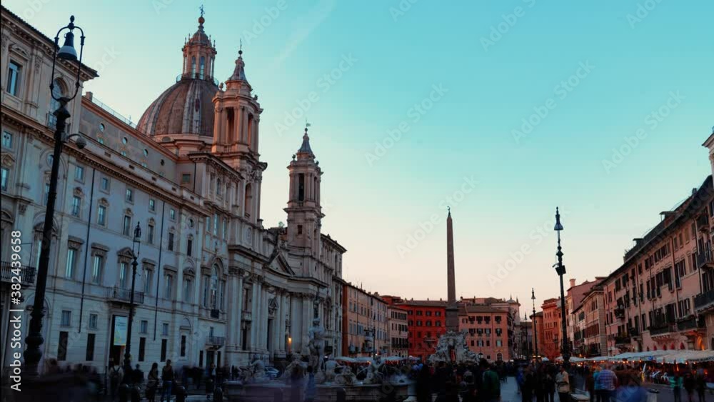 Timelapse view of Piazza Navona in Rome Timelapse view of Piazza Navona in Rome