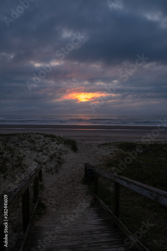 sunset on the beach colorful clouds