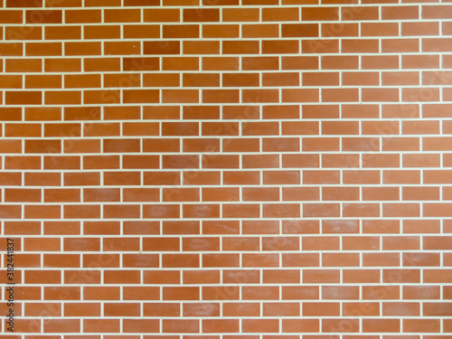 Wall with red brick pattern