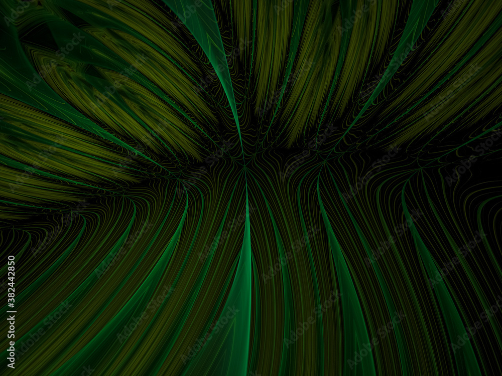 Obraz premium Creative background plant leaves, waves and sinuous shapes, decorative image for advertising or designs