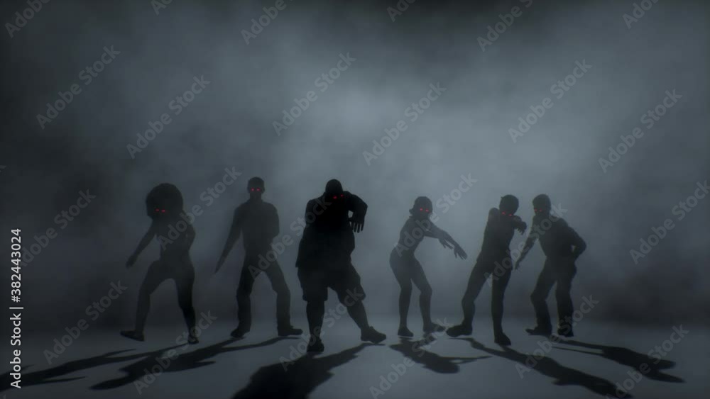 Group of scary zombies attacking. Halloween concept. Group of scary zombies attacking. Halloween concept.